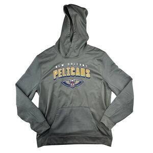 New Orleans Pelicans NBA Brand TX3 Warm Hoodie Sweatshirt Mens L Gray Pullover